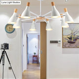Macron Modern Metal Chandelier - Undertint Suspension Light 8 Bulbs Perfect For Hotel Spaces