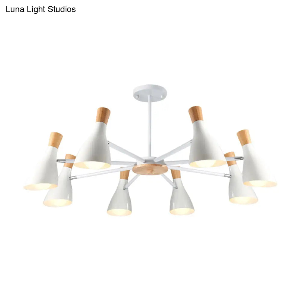 Macron Modern Metal Chandelier - Undertint Suspension Light 8 Bulbs Perfect For Hotel Spaces