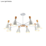 Macron Modern Metal Chandelier - Undertint Suspension Light 8 Bulbs Perfect For Hotel Spaces