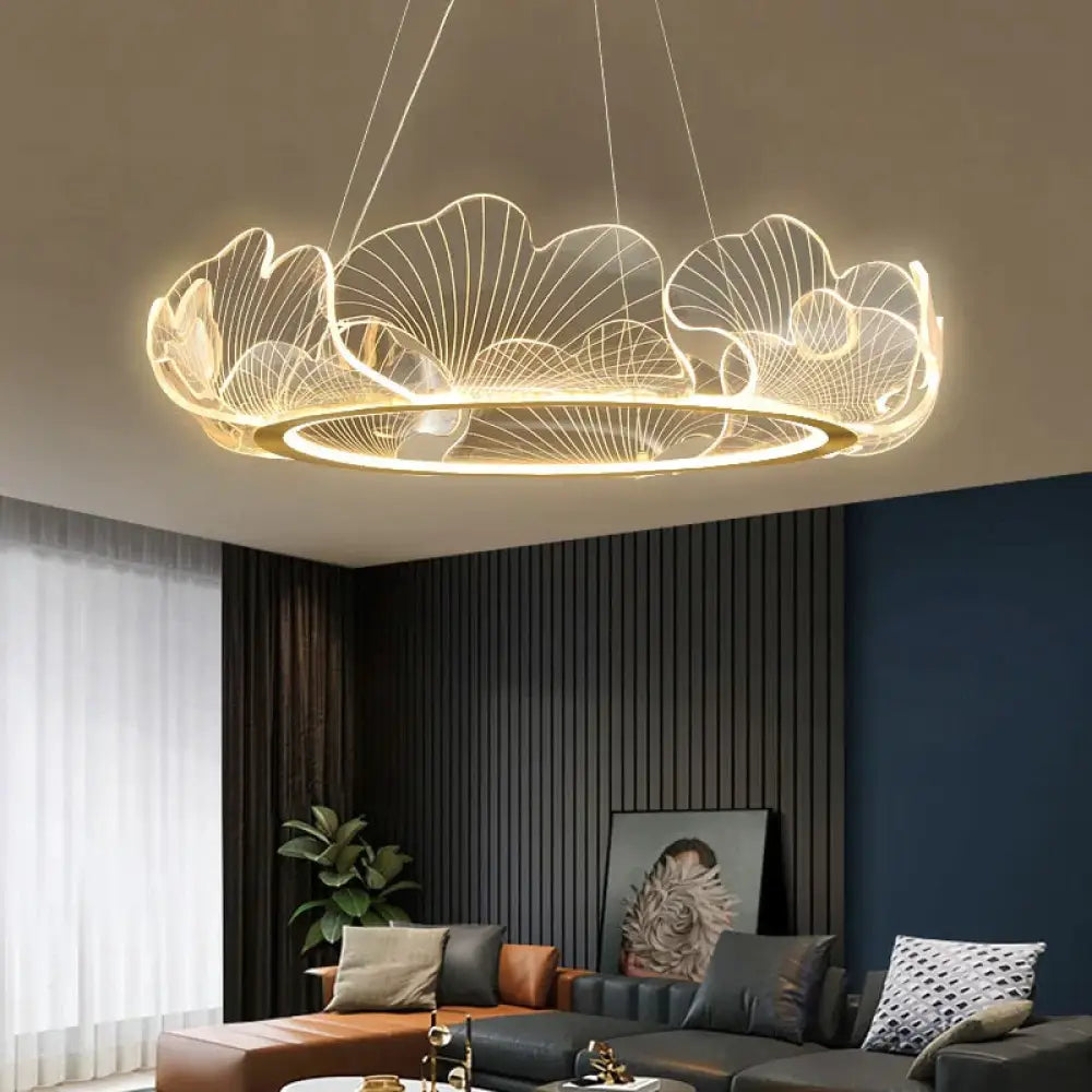 Mancos - Acrylic Leaves Led Modern Chandelier chandelier