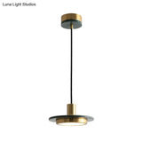 Marble Led Pendant Light For Restaurants With Modern Pot-Lid Design And 1 Bulb