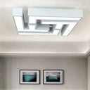 Maze Flush Mount Led Ceiling Lamp - Acrylic Shade White Warm/White Light /