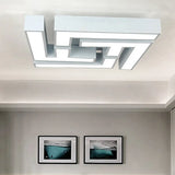 Maze Flush Mount Led Ceiling Lamp - Acrylic Shade White Warm/White Light /