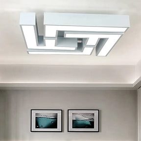 Maze Flush Mount Led Ceiling Lamp - Acrylic Shade White Warm/White Light /
