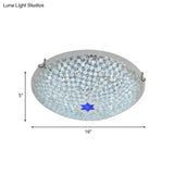 Mediterranean Clear Crackle Glass Flushmount Lighting Checkered Basket Design 2/3 - Head