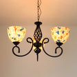 Mediterranean Dome Shell Chandelier Light - Beige Hanging Lamp Kit For Bedroom (5/6/8 Lights) 3 /