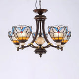 Mediterranean Glass Chandelier with Domed Shades - 3/5/8 Lights 5 / Clear