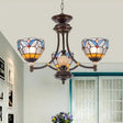 Mediterranean Glass Chandelier with Domed Shades - 3/5/8 Lights 3 / Clear