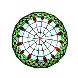 Mediterranean Jeweled Round Ceiling Light - Handcrafted Glass Fixture For Bedroom