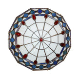 Mediterranean Jeweled Round Ceiling Light - Handcrafted Glass Fixture For Bedroom Blue / 12’