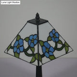 Mediterranean Red/Yellow/Blue Cut Glass Flower Nightstand Lamp - Stylish Bedroom Table Light