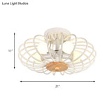 Melon Cage Metal Ceiling Light For Restaurant Stairway - Contemporary Flush Mount Design