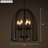 Mesh Chandelier Lamp: Black Traditional Metal Hanging Light With 6 Lights For Living Room