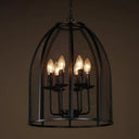 Mesh Chandelier Lamp: Black Traditional Metal Hanging Light With 6 Lights For Living Room