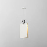 Metal Art Deco Pendant Light Fixture - Stylish Rectangle Design 1-Light White / 16