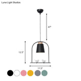 Metal Bird Cage Down Lighting Pendant Lamp With Small Barrel Shade In White/Black/Grey Finish