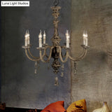 Metal Chandelier Light - Country Style Pendant Lighting With 8 Lights Perfect For Dining Rooms Brown