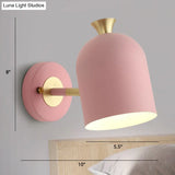 Metal Cloche Wall Sconce With Adjustable Macaron Lighting For Bedroom