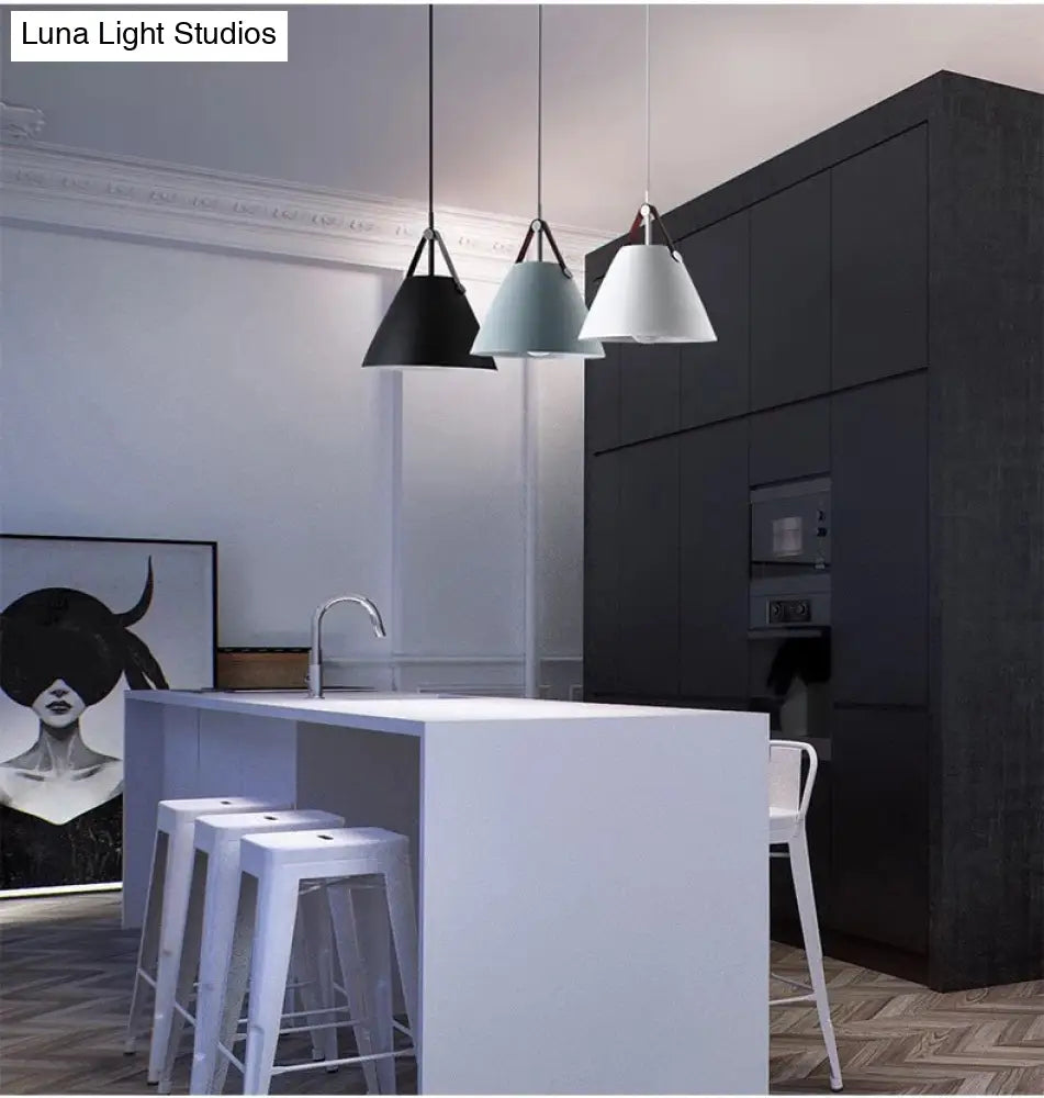 Metal Conical Suspension Pendant Ceiling Light - Minimalist Style For Living Room