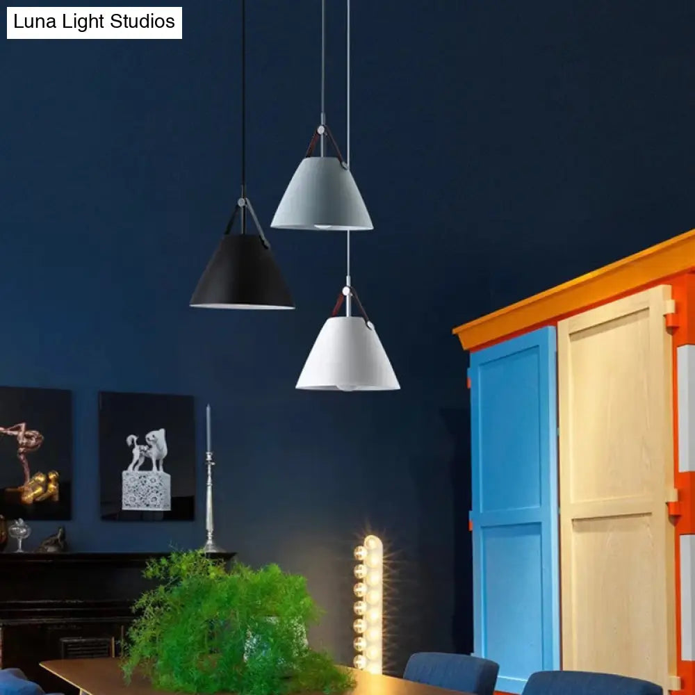 Metal Conical Suspension Pendant Ceiling Light - Minimalist Style For Living Room