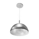 Simple Metal Dome Pendant Lamp With 1 Light In Orange/Blue/Chrome For Dining Room - 10/16 Wide