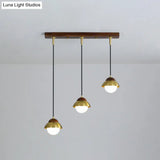 Metal Dome Pendant Light Kit With Opal Glass Shade - Simplicity Design Brass Finish Multiple Lamps