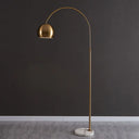 Metal Domed Floor Lamp: Post-Modern Overarching Stand Up Light In Black/Brass Brass