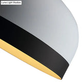 Metal Domed Hanging Light Fixture - Modern Simple Suspension Lamp Black & White