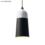 Metal Domed Hanging Light Fixture - Modern Simple Suspension Lamp Black & White