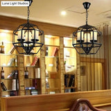 Metal Geometric Hanging Chandelier - Traditional 3-Light Pendant Light With Shade/Without Shade