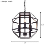 Metal Geometric Hanging Chandelier - Traditional 3-Light Pendant Light With Shade/Without Shade