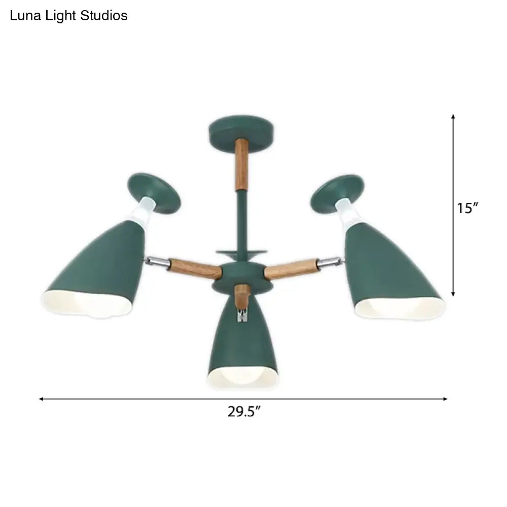 Metal Goblet Chandelier Loft Suspension Light For Baby Bedroom - Rotatable And Stylish Macaron