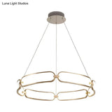 Metal Gold Led Pendant Light - 1/2-Tiered Wristlet Shaped Chandelier Simple & Stylish Small/Large