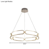 Metal Gold Led Pendant Light - 1/2-Tiered Wristlet Shaped Chandelier Simple & Stylish Small/Large