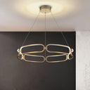 Metal Gold Led Pendant Light - 1/2-Tiered Wristlet Shaped Chandelier Simple & Stylish Small/Large /