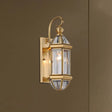 Metal Gold Sconce Light Lantern - Traditional 1-Head Wall Lighting Fixture For Hallway