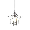 Metal Hanging Lamp: Round/Star Loft Style Ceiling Pendant Light In Black / Star