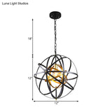 Metal Hanging Lamp - Traditional Black Pendant Lighting 1 Light For Dining Room