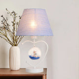 Metal Heart Shape Desk Lamp - Contemporary Single Head Reading Book Light For Study Room Blue/Pink