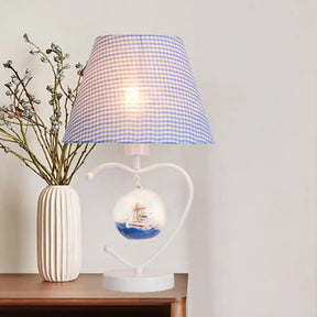 Metal Heart Shape Desk Lamp - Contemporary Single Head Reading Book Light For Study Room Blue/Pink