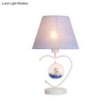 Metal Heart Shape Desk Lamp - Contemporary Single Head Reading Book Light For Study Room Blue/Pink