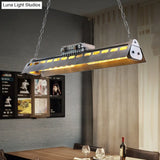 Metal Island Lighting Fixture - Triangular Loft Style 1 Head Restaurant Billiard Lamp
