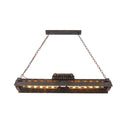 Metal Island Lighting Fixture - Triangular Loft Style 1 Head Restaurant Billiard Lamp Rust