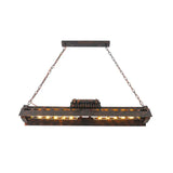 Metal Island Lighting Fixture - Triangular Loft Style 1 Head Restaurant Billiard Lamp Rust