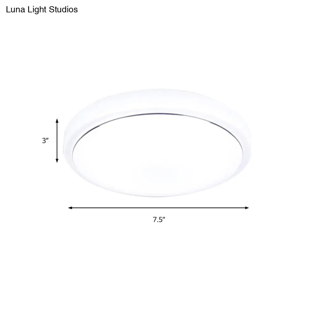 Metal Led Ceiling Light Fixture With Acrylic Shade For Hallway - Warm/White 7.5’/9’/12’ Dia