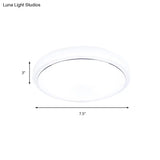 Metal Led Ceiling Light Fixture With Acrylic Shade For Hallway - Warm/White 7.5’/9’/12’ Dia
