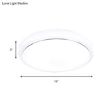 Metal Led Ceiling Light Fixture With Acrylic Shade For Hallway - Warm/White 7.5’/9’/12’ Dia