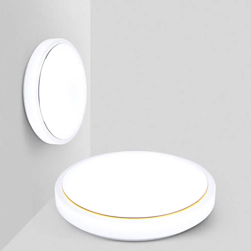 Metal Led Ceiling Light Fixture With Acrylic Shade For Hallway - Warm/White 7.5/9/12 Dia