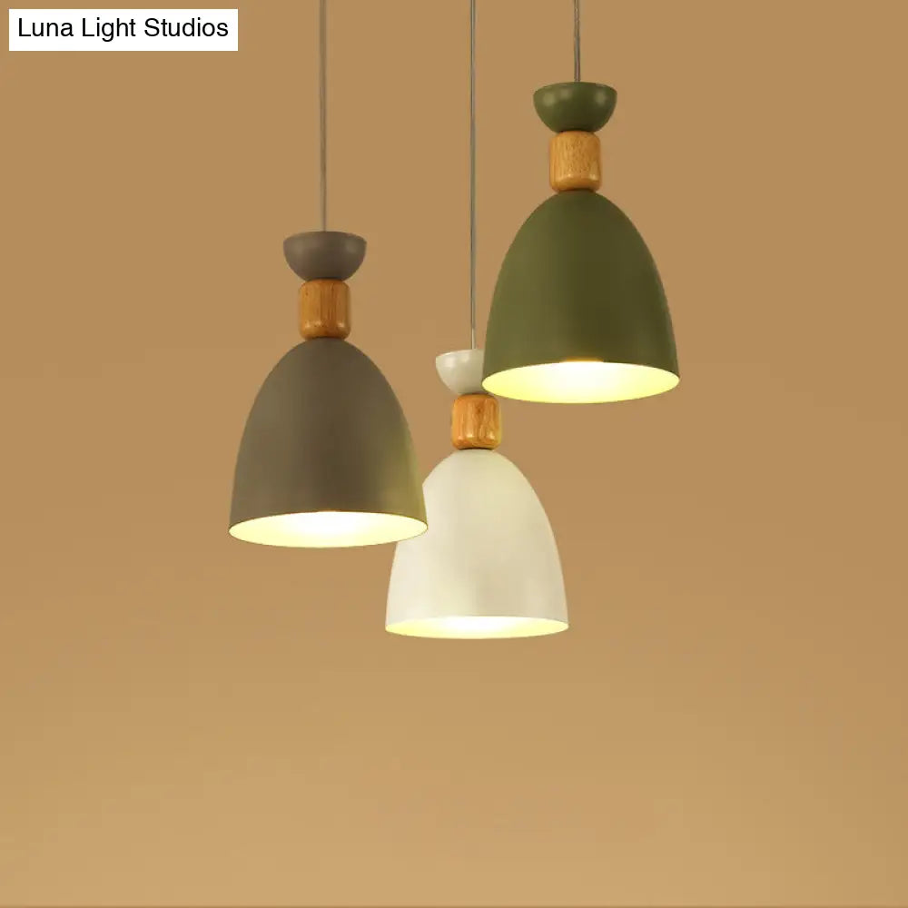 Metal Nordic-Style Down Lighting Pendant For Bell Dining Room With Single Bulb