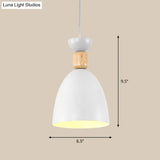 Metal Nordic-Style Down Lighting Pendant For Bell Dining Room With Single Bulb